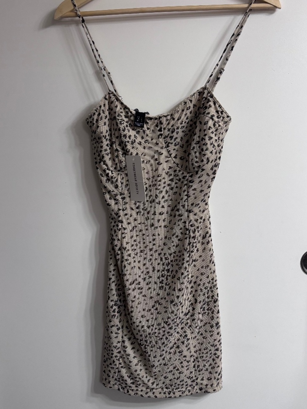 Streetwear Society Leopard Mesh Bodycon Dress NWT L
